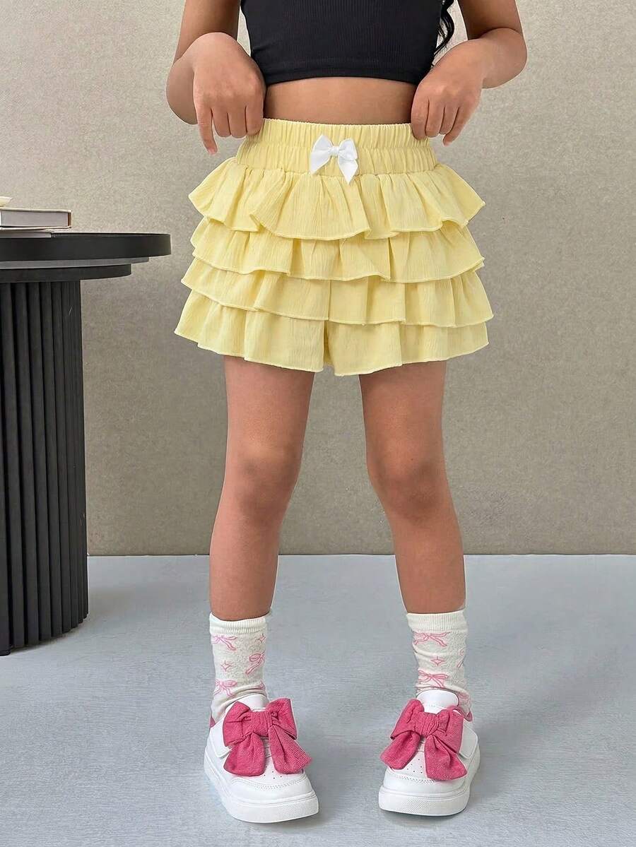 Girls solid color casual shorts