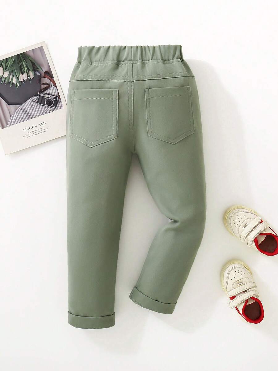 Little boys' white elastic waist casual pants, comfortable for daily wear, suitable for spring and summer beaches and parties