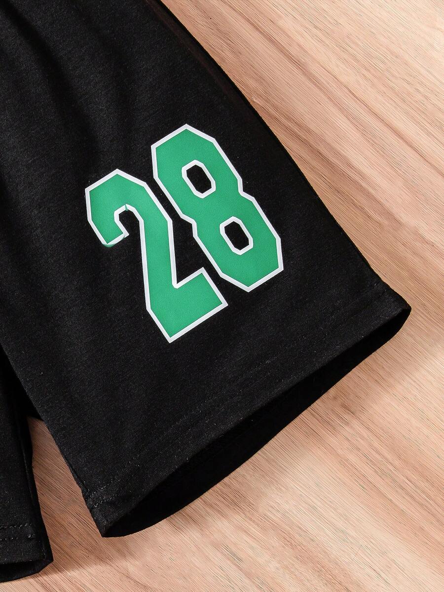 Boys Casual Cartoon Print Crew Neck Short Sleeve T-Shirt and Shorts Set Boys Casual Cartoon Print Crew Neck Short Sleeve T-Shirt and Shorts Set