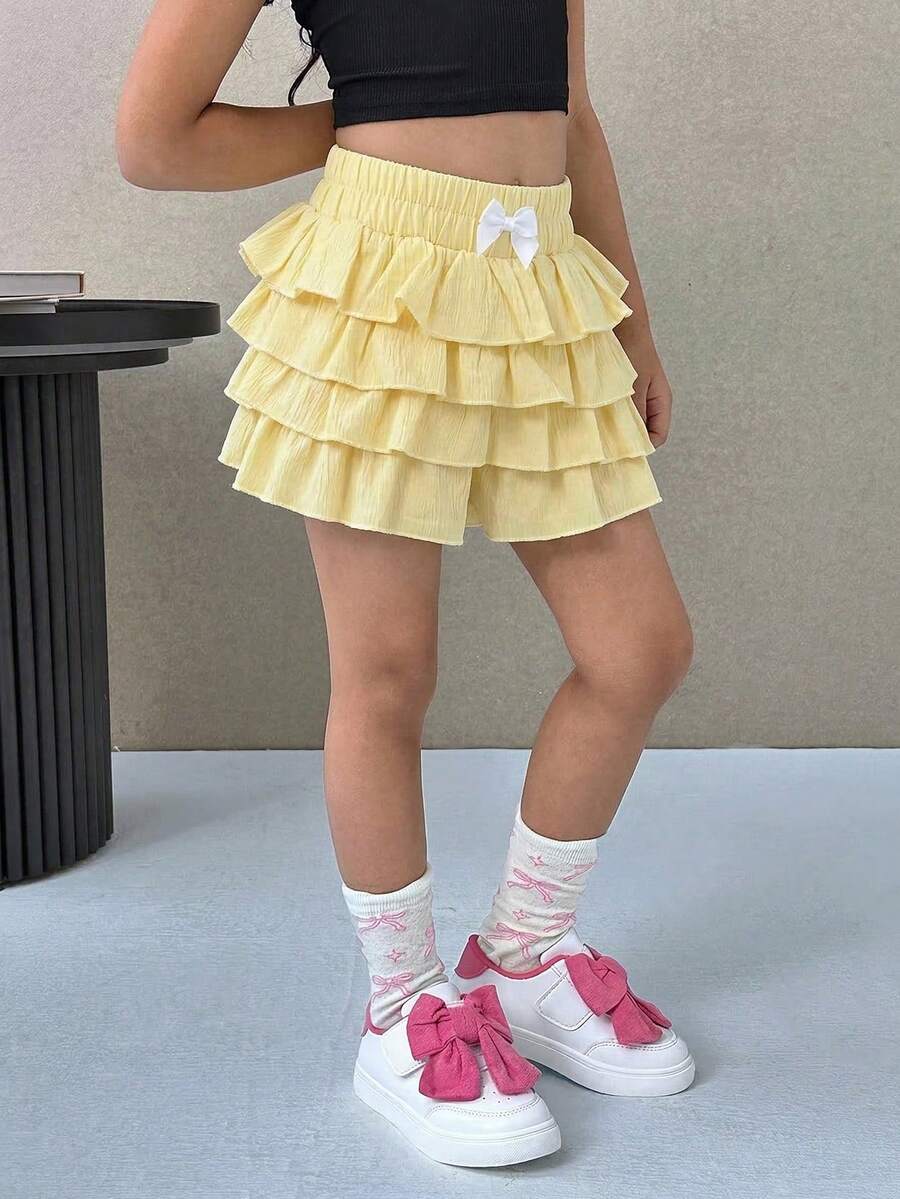 Girls solid color casual shorts