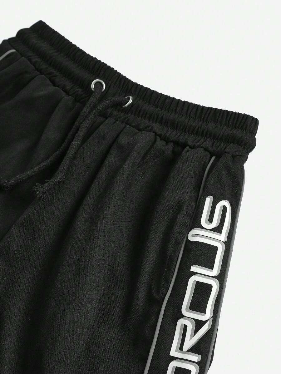 Boys' woven color block reflective beam top shorts with printed monogram Boys' woven color block reflective beam top shorts with printed monogram