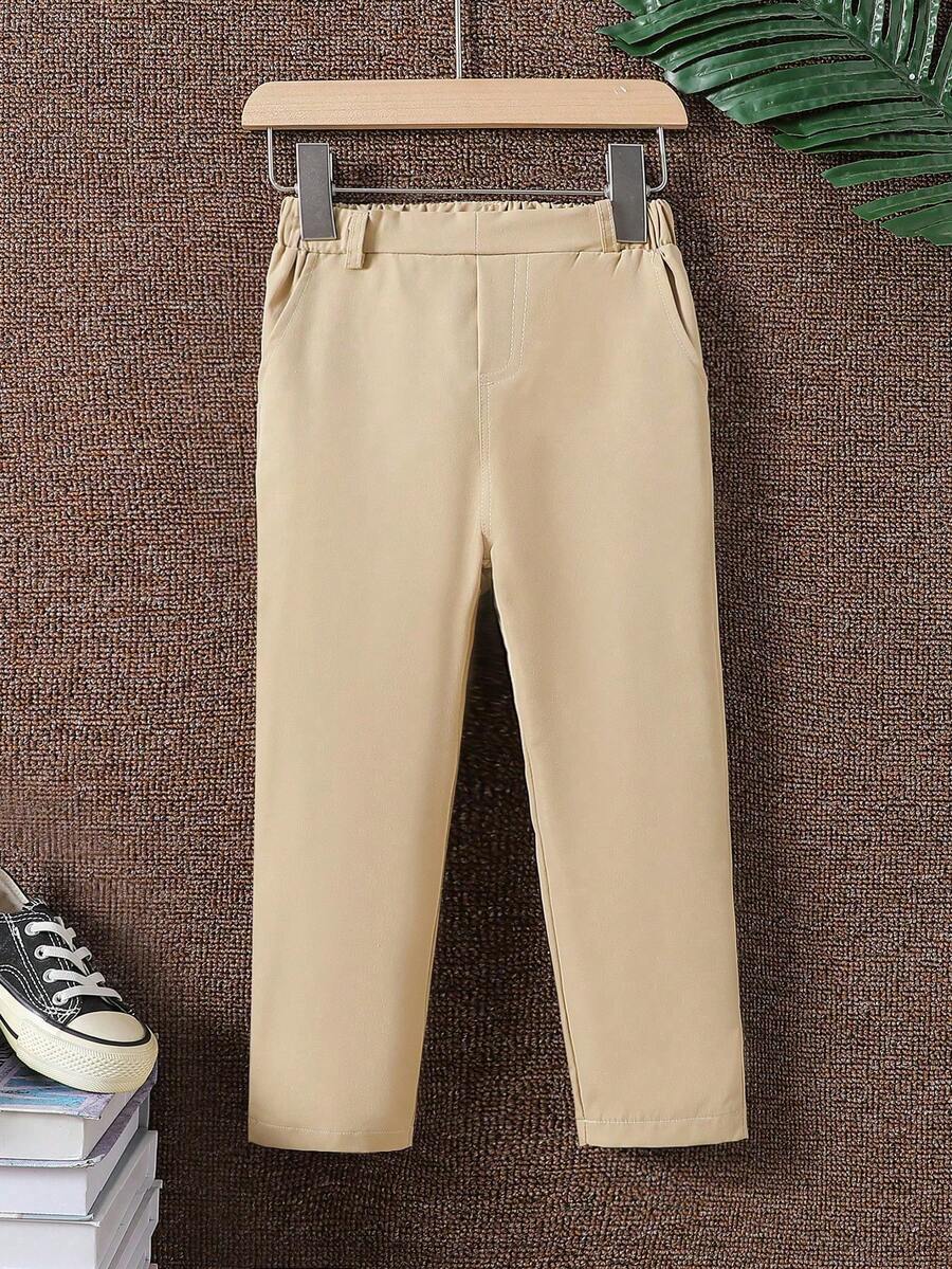 Boys' casual solid color pants, comfortable and fashionable, suitable for daily outings, school, parties and vacations as gifts Boys' casual solid color pants, comfortable and fashionable, suitable for daily outings, school, parties and vacations as gifts
