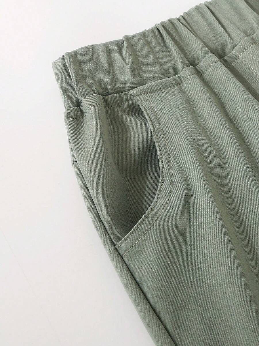 Little boys' white elastic waist casual pants, comfortable for daily wear, suitable for spring and summer beaches and parties