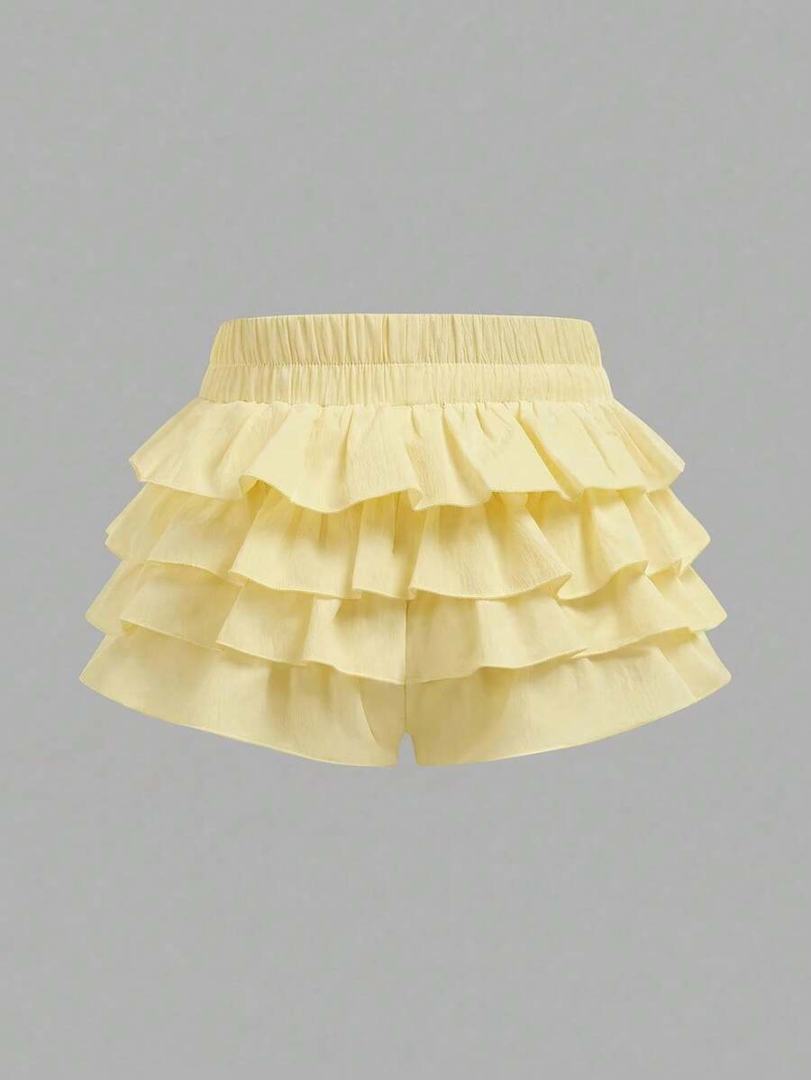 Girls solid color casual shorts