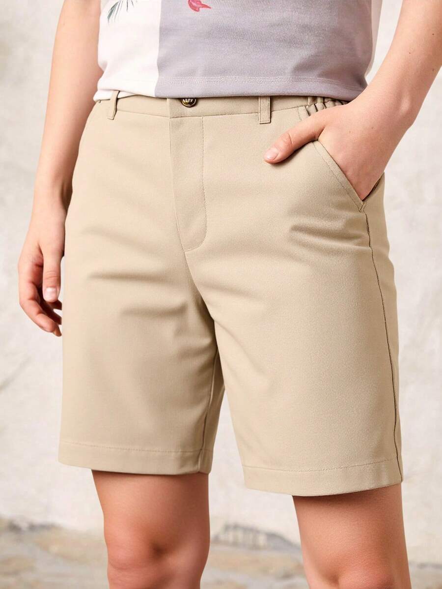 Boys' Solid Color Bias Pocket Shorts