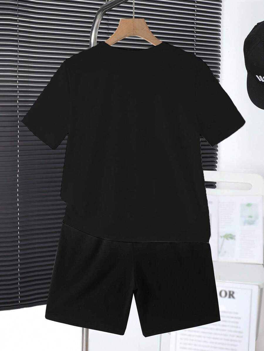 Casual Teen Boys Colorful Graphic Game Controller Printed T-Shirt and Shorts Set (Summer)