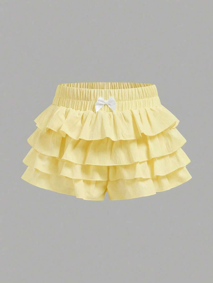 Girls solid color casual shorts