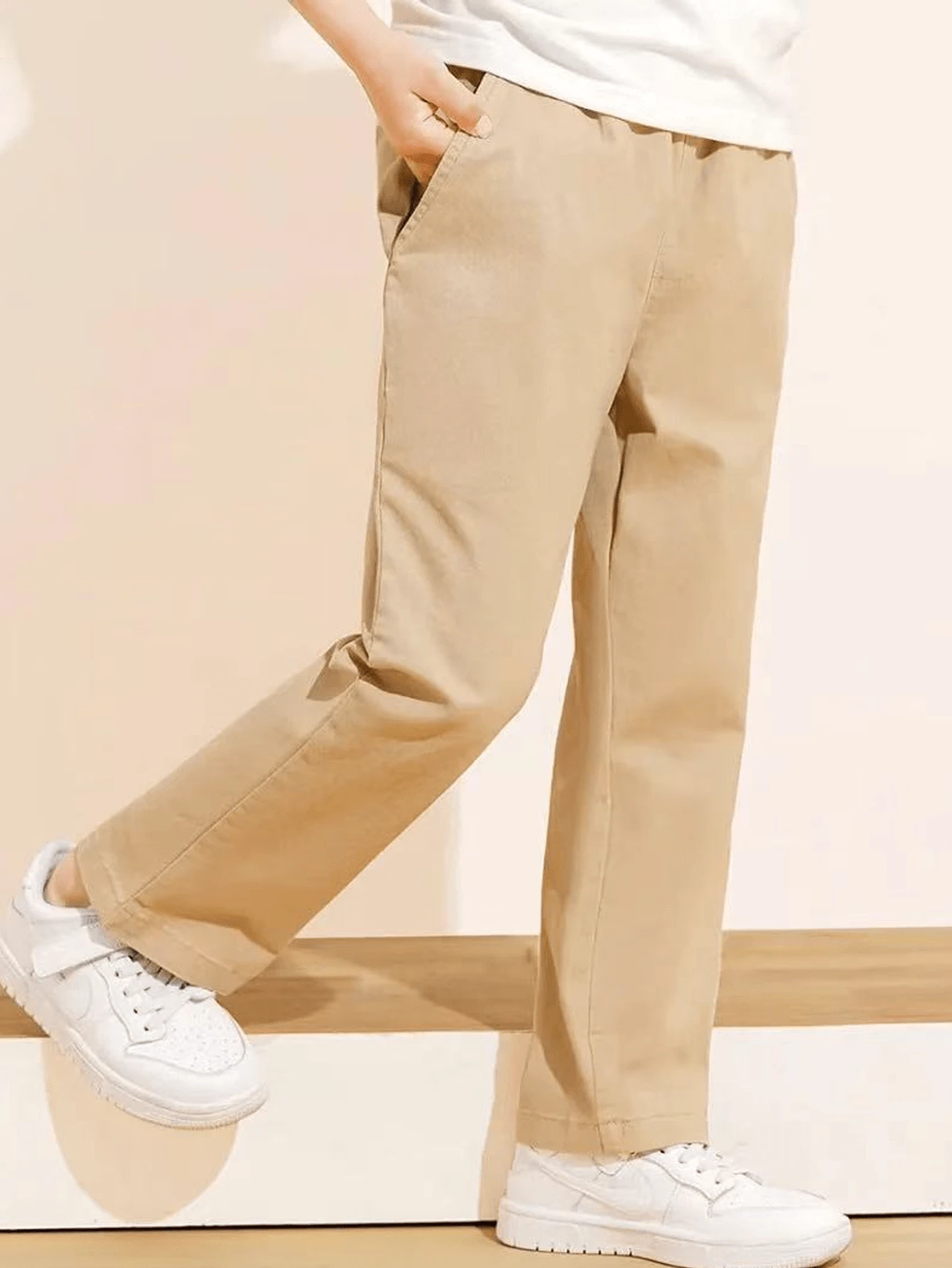 Boys' casual solid color pants, comfortable and fashionable, suitable for daily outings, school, parties and vacations as gifts